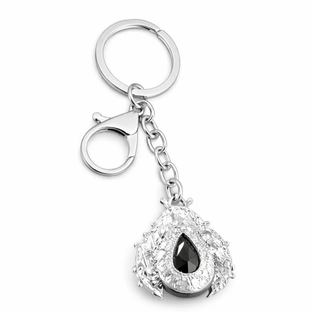Ladybug Key Chain Red Black Silver Rhinestone Charm Bling 4